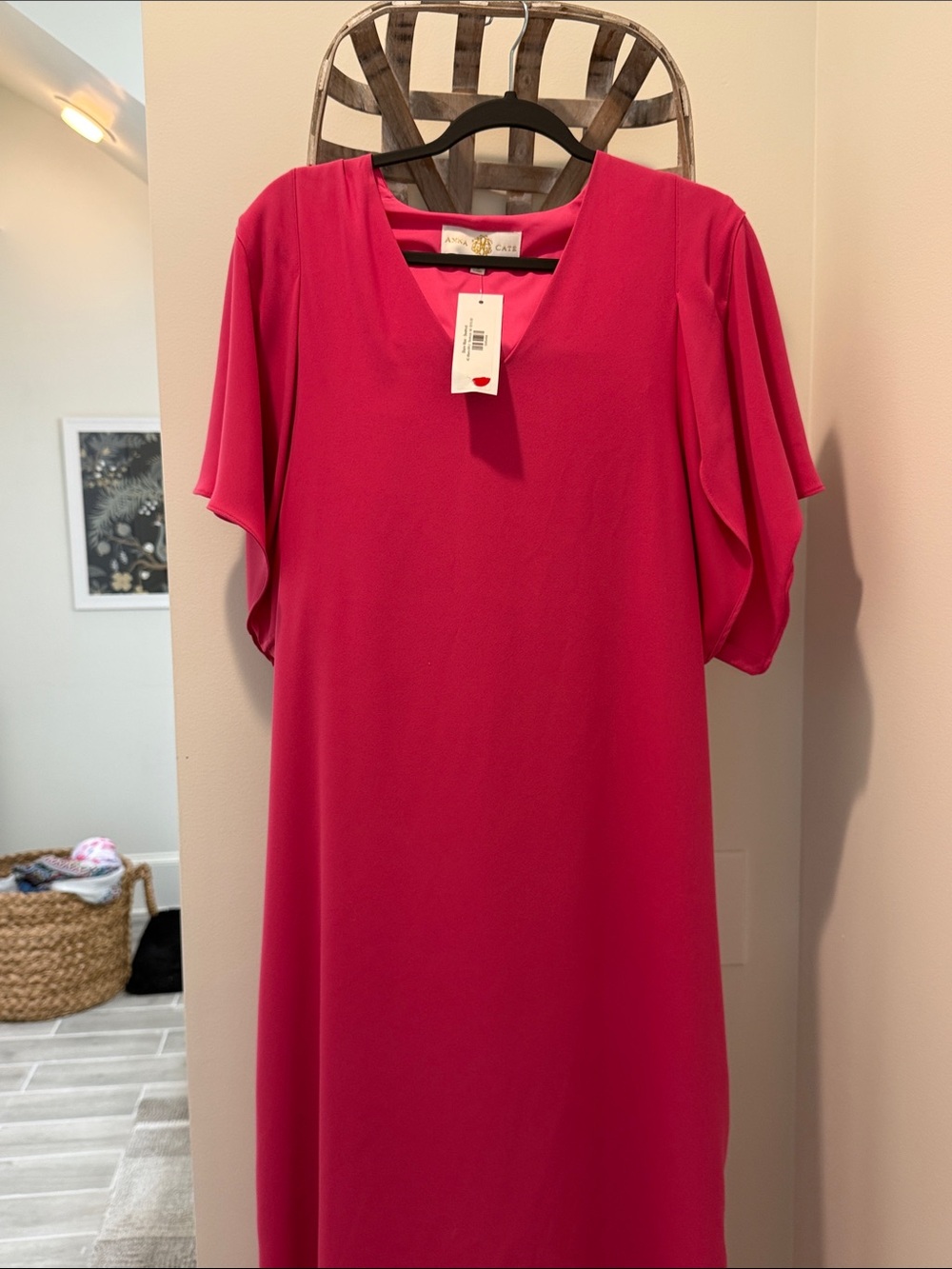 Anna Cate Fuchsia V-Neck Maxi Dress